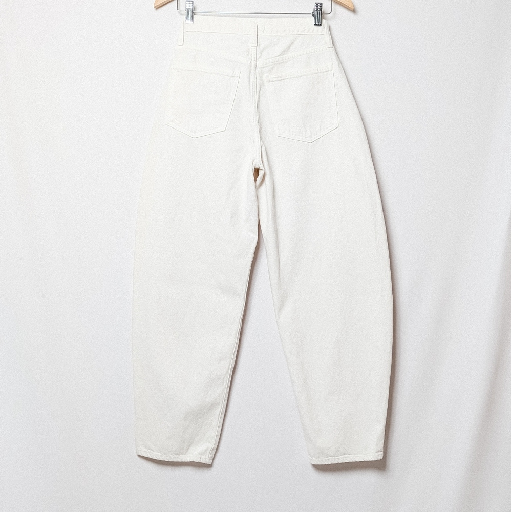 AGOLDE Balloon Jeans Curved Taper Leg Porcelain White 25 - Picture 9 of 13